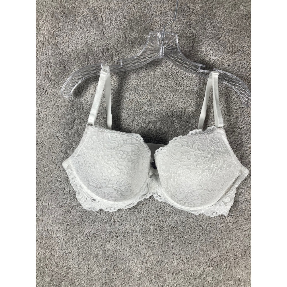Smart & Sexy White Lace Push Up Bra Women's Size 42C Lingerie Bridal